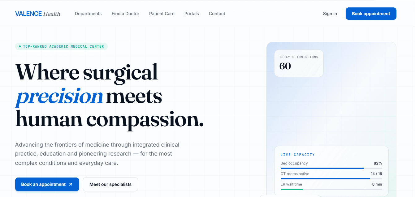 Modern Hospital Website