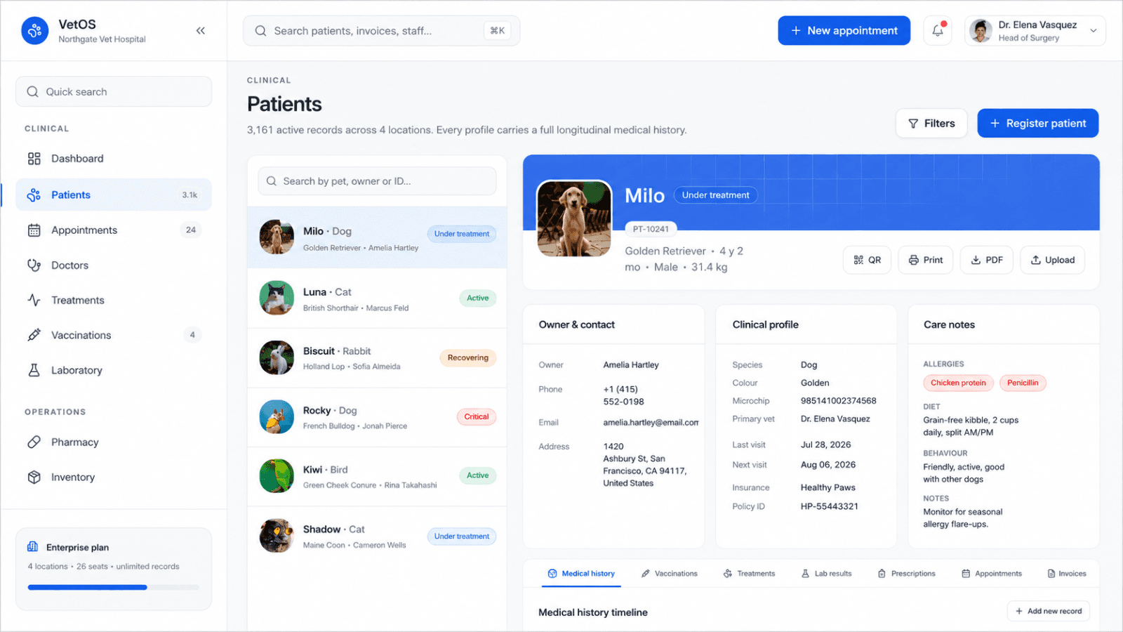 Pet Clinic Management System